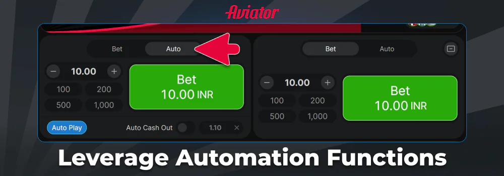 Activate auto bet function in Aviator